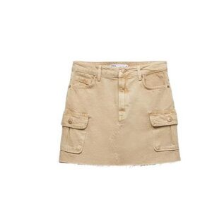 NWT Zara Tan Denim Cargi Women's Skirt